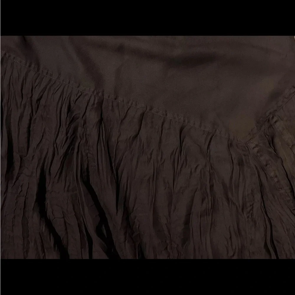 Sunny Leigh Women's Fit & Flare Lined Skirt Size 12 Brown Handkerchief Hem - Picture 8 of 8